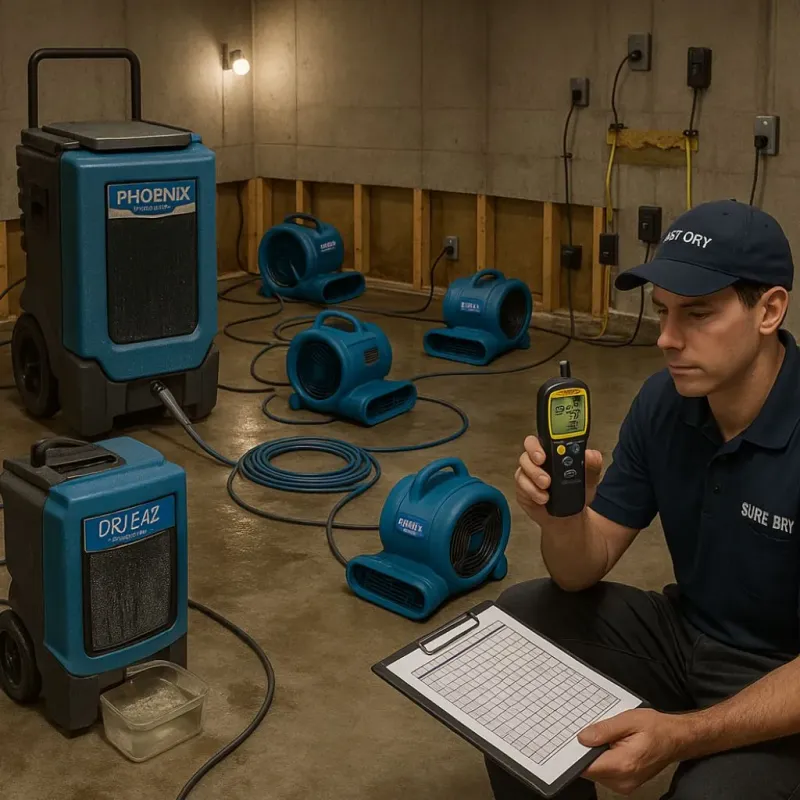 Structural Drying and Dehumidification process in Hollins, VA